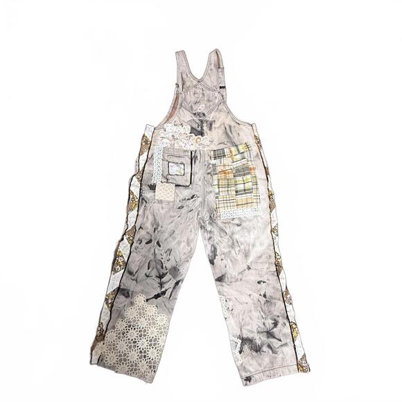 Handmade Up-cycled Magnolia Pearl inspired quilted Miner Overalls NWT - Picture 15 of 16